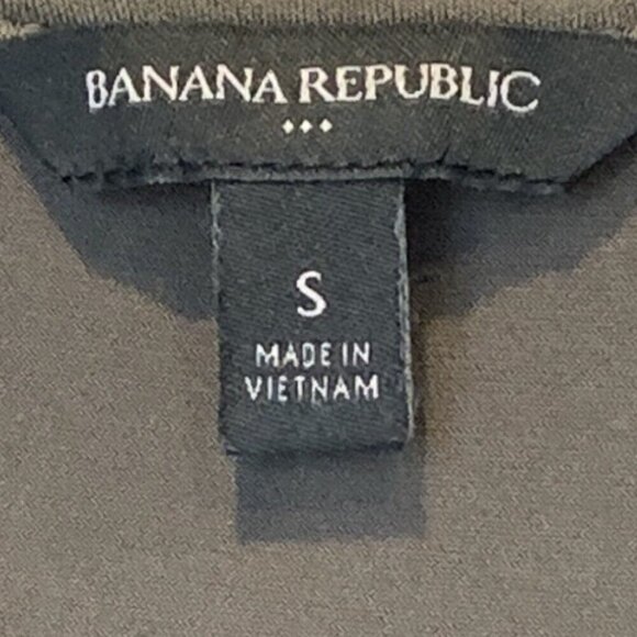 Banana Republic Loose Hi-Lo V-Neck Pleat Front Swing Tank Top Khaki Beige S #65F - Picture 6 of 7